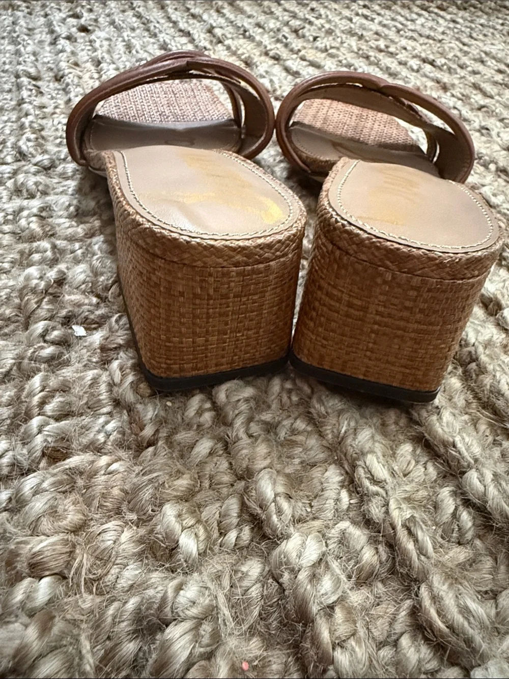 Sam Edelman Brown Raffia Slide Mules - Picture 4 of 5